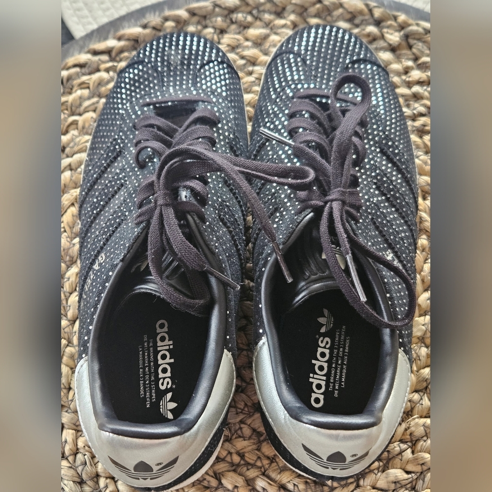 Adidas Gazelle Black and White Polka Dot Sneakers - Picture 4 of 7